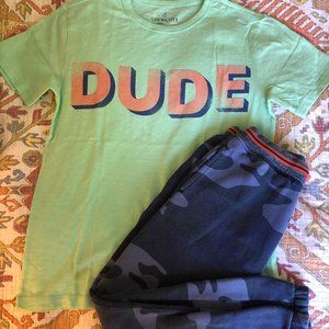 Crewcuts DUDE tee 12 with Boden sweats 10